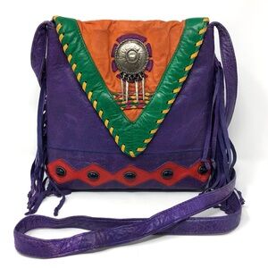 Viva Bags of California vintage southwest style multicolour leather purse